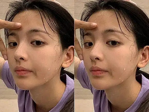 杨超越半夜晒出素颜照镜头拉近看到她的脸后确定22岁