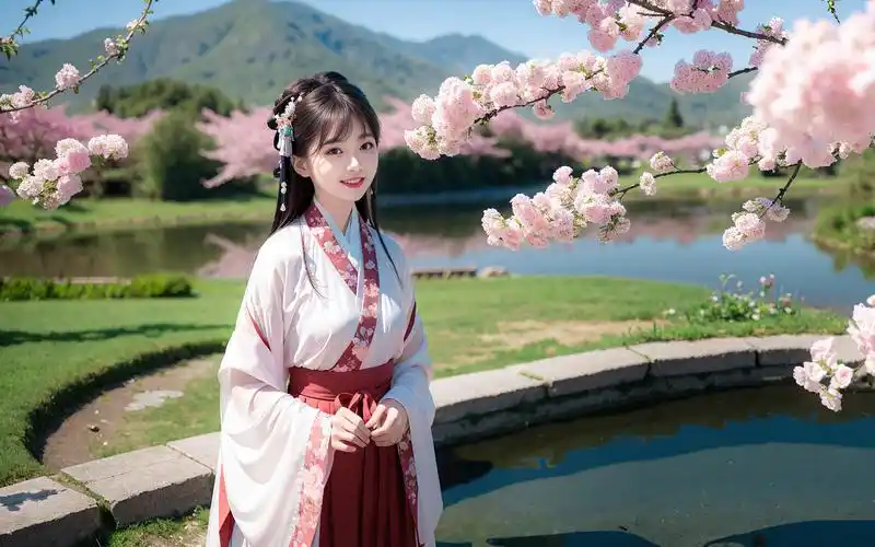 汉服少女春游图集,春天的味道