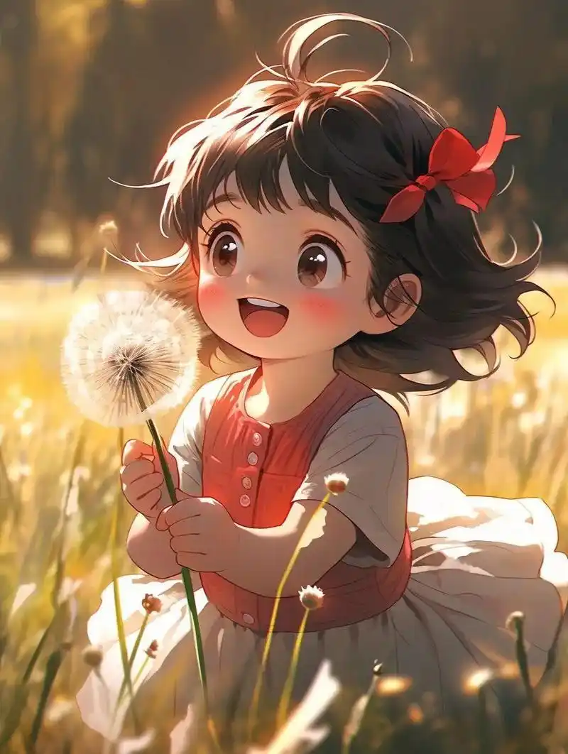 小时候的快乐时光#漫画女孩 #萌娃头像 - 抖音