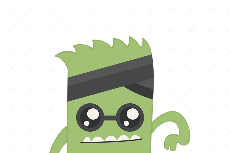 卡通绿色的怪兽矢量素材