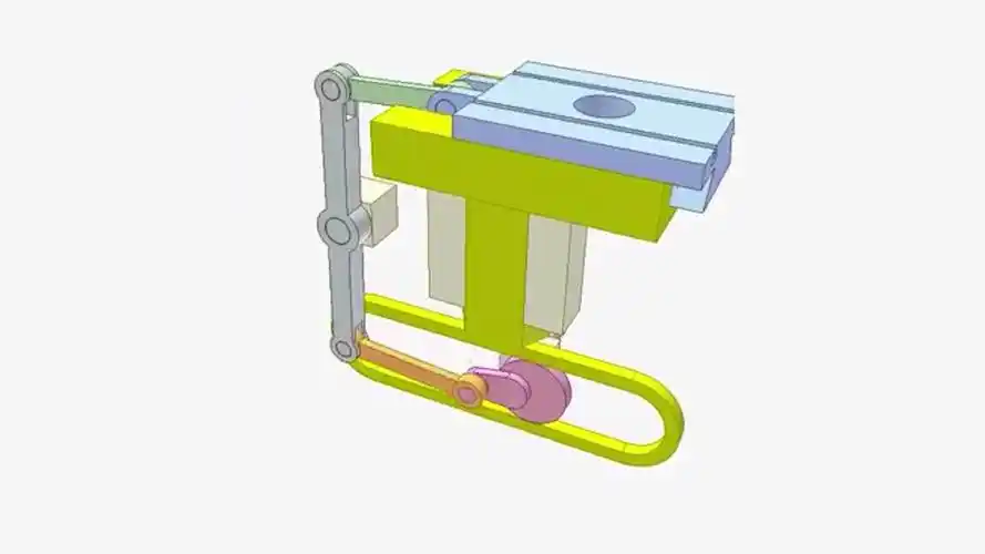 一个电机可以实现机构的上下左右移动,看看它是怎么实现的吧