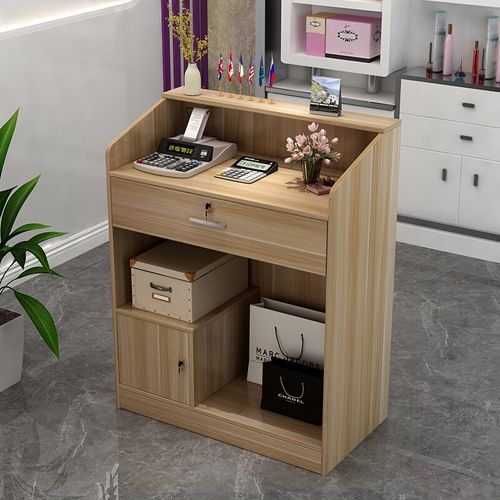 店铺收银台收钱餐馆八台收型银台60cm小型柜子收银台