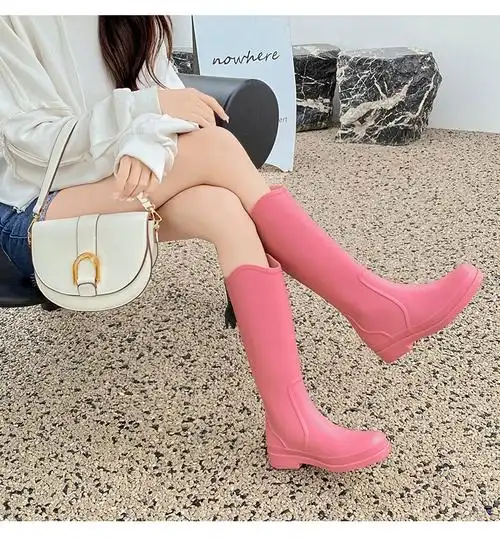 雨鞋女时尚款外穿夏季网红雨靴高筒雨靴日系防水中筒水靴轻便防滑
