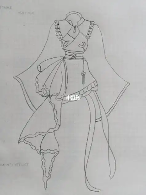 古风裙子简笔画教程