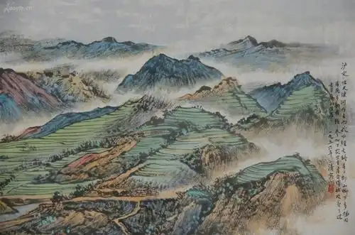 陶一清中国画研究会副会长国画艺术家中国画研究会副会长山村春晓写意