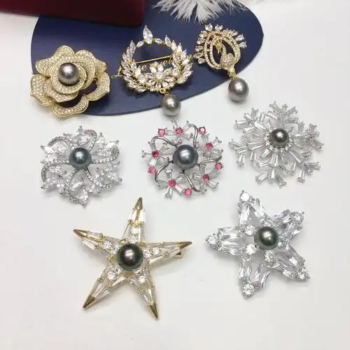 胸针奢tian在别针大溪地海水毛衣轻然用精们时髦珍珠胸花都大衣