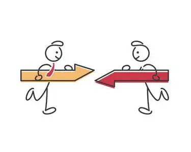 创意商业策略小贴士贴纸插图概念-在竞争对手中进行公平竞争照片