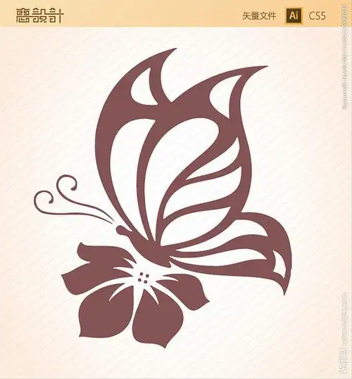 蝴蝶剪影矢量图