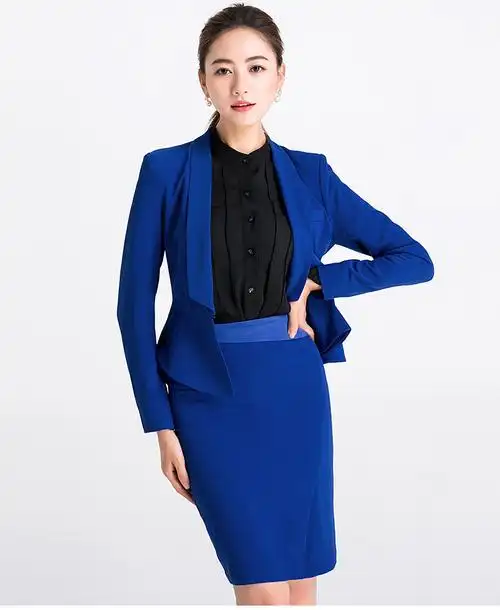 小西装外套女套装蓝色短款2016秋冬新款休闲长袖修身白