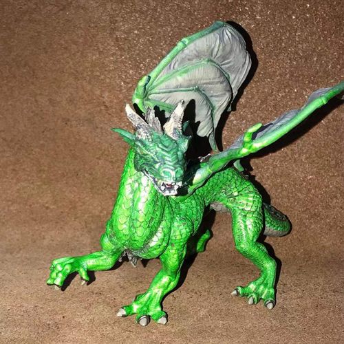 safari正版神话传说动物模型玩具场景摆件塑料绿色森林龙