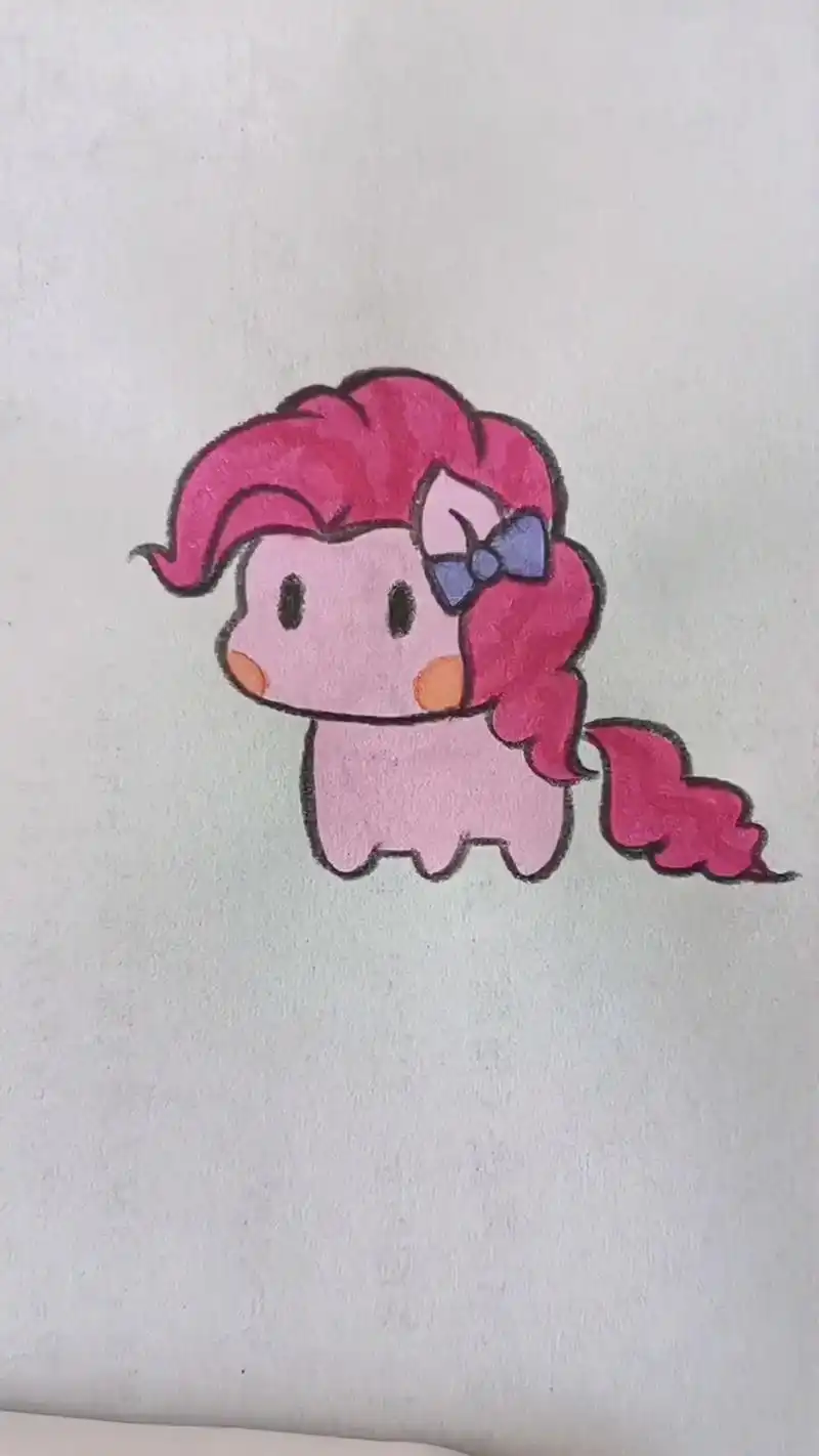 小马宝莉,碧琪简笔画涂色教程.可爱q版,碧琪简笔画
#小马宝