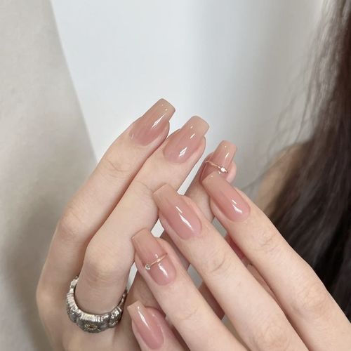 手工裸色穿戴甲美甲新款显白穿戴甲简约高级美甲春茶简约纯欲指甲