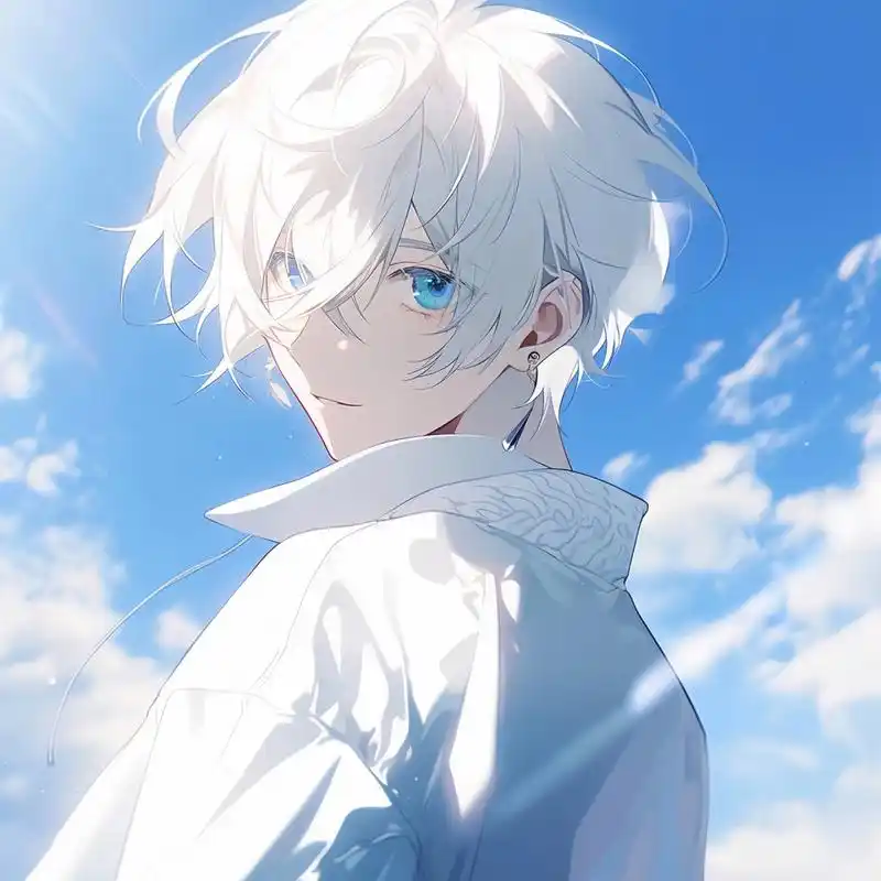 动漫头像|白发男头(3)