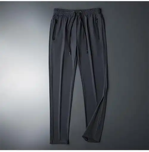 夏季冰丝裤子男超薄宽松冰爽高弹力夏裤休闲裤夏天抽绳束脚裤sn6680 h