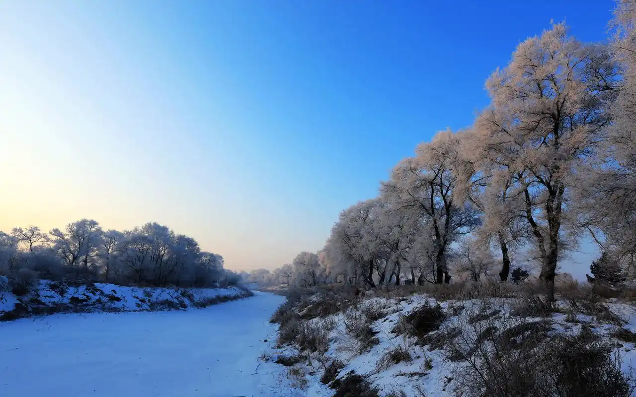 吉林雾凇岛风景图片电脑桌面壁纸下载