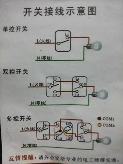 三控开关带插座只有三根线怎么接,最好附带图片