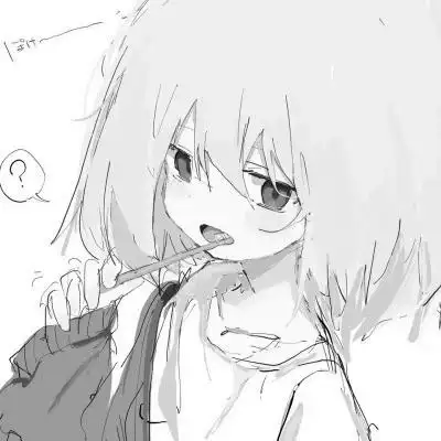 精致动漫女生头像黑白图片