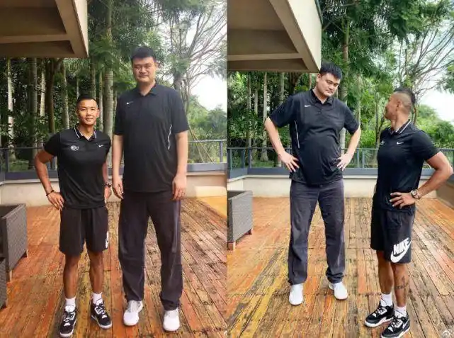 陈建州晒姚明同框照身高差巨萌大姚高又胖该减肥黑人身材超a