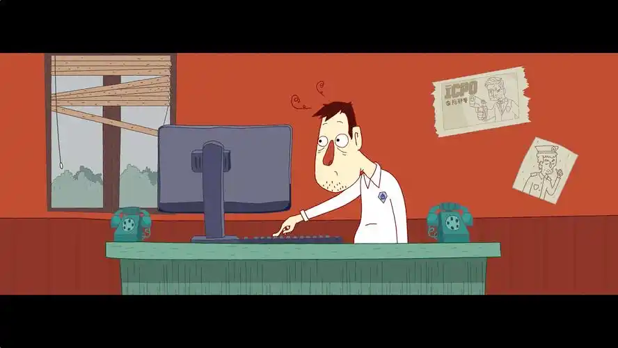 视知视频用逐帧手绘做的mg动画国际刑警