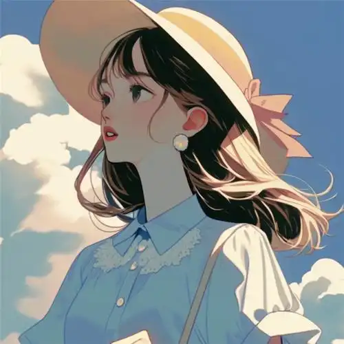 优雅戴帽子头像女生动漫
