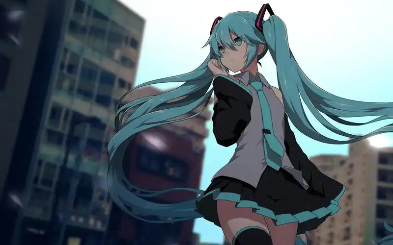 初音未来精致唯美插画高清桌面壁纸