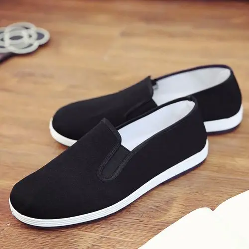 珍源祥老北京布鞋男鞋男士黑色工作鞋厚底防滑爸爸鞋中老年男单鞋