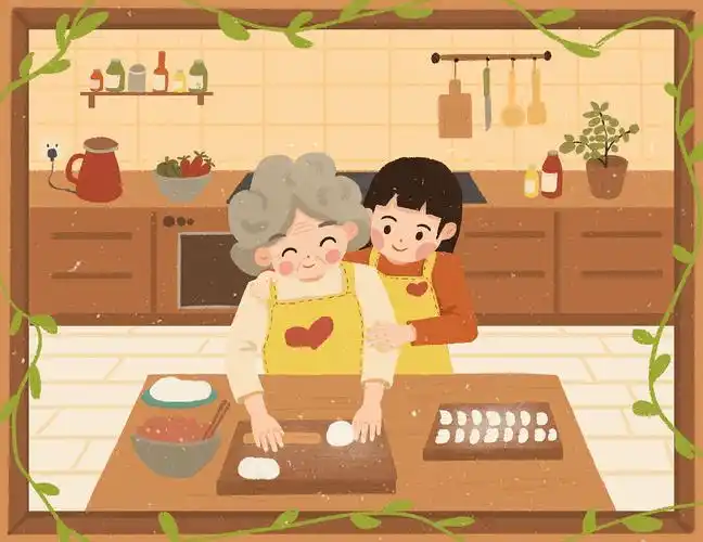 和妈妈一起包饺子