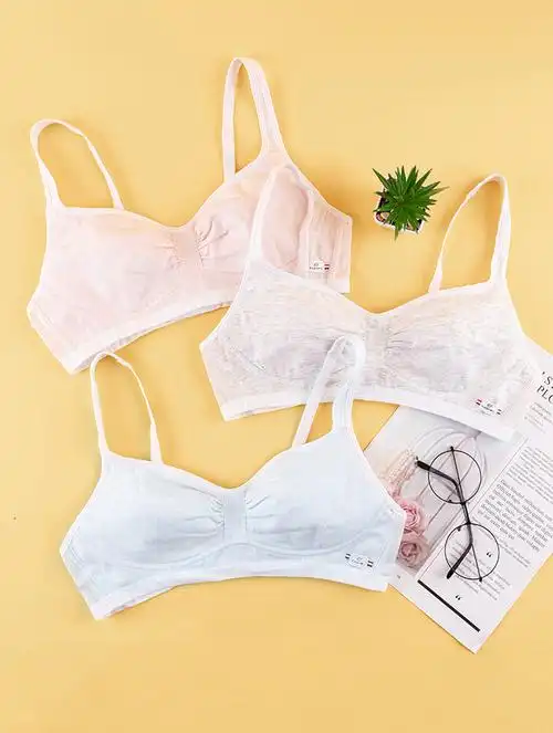 百伶百俐薄款网眼透气初高中学生发育期少女文胸内衣无钢圈青春期