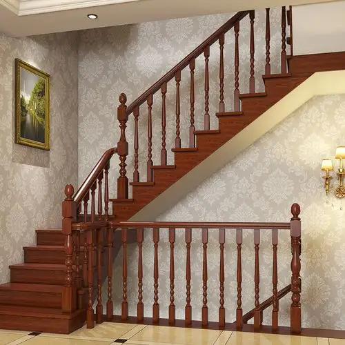 实木楼梯扶手栏杆立柱木头护手别墅阳台家用楼梯扶手