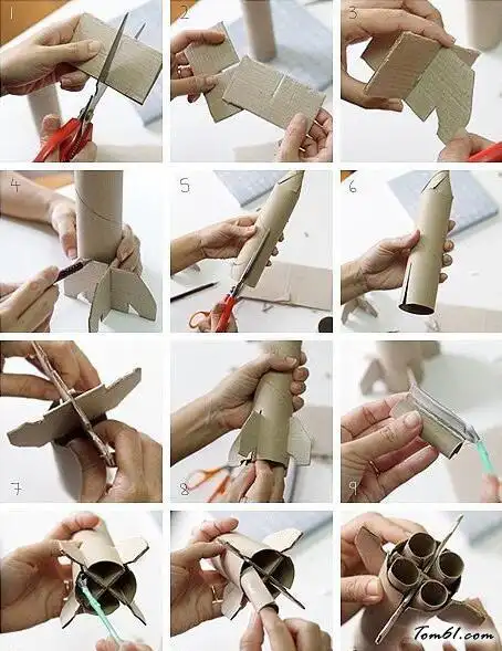 航天飞机模型的废物利用的创意制作图解教程_废物利用_手工制作大全