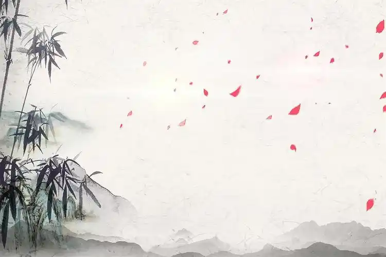 七张古典水墨梅花竹子中国风ppt背景图片