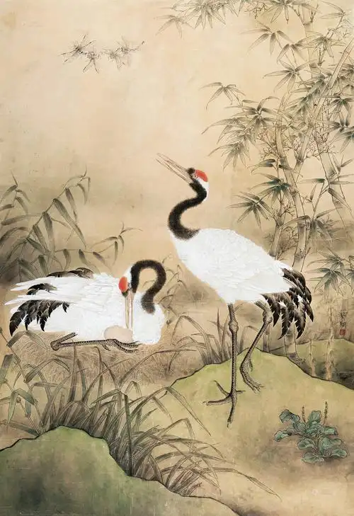 雪梅双鹤图 第1页边景昭的作品雪梅双鹤图雪梅双鹤图明边景昭明 边进