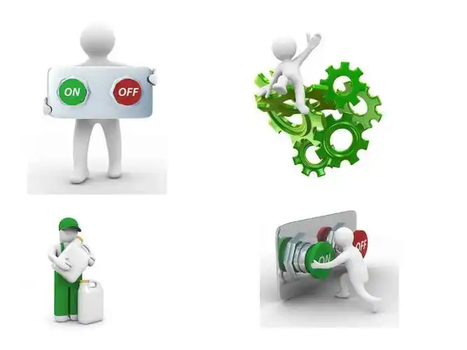 3d小人绿色家居ppt图片素材