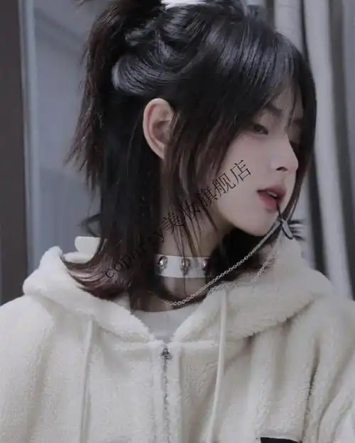 日系少年感狼尾短发假发男女生酷帅气自然鲻鱼头可扎发型全头套式