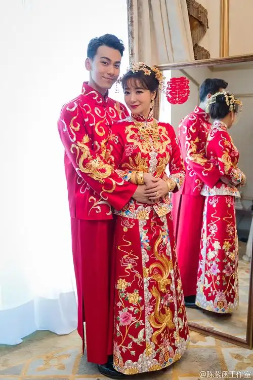 龙凤褂中式新娘结婚礼服敬酒服明星同款秀禾服陈紫函修身旗袍嫁衣