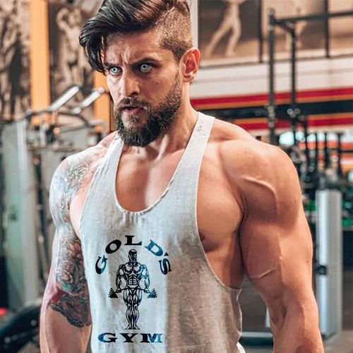 施瓦辛格工字型肩带纯棉运动健美健身衣夏季肌肉兄弟训练汗背心男