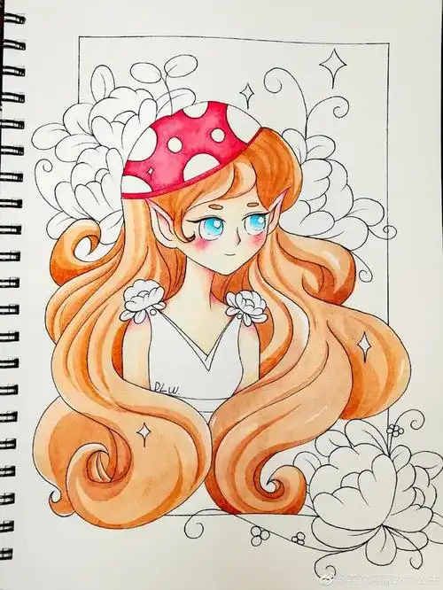 古装美少女简单一点画(画笔下的精灵女孩)(48)