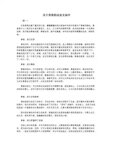 关于青春的议论文高中.docx 4页