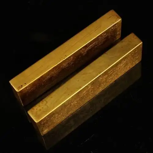 【祖传】旧藏下乡收清末老金条一对农村古董收藏真品老物件清代旧