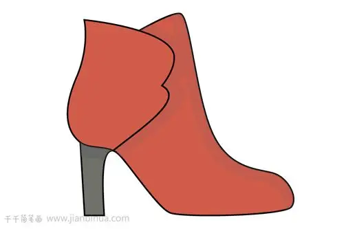 红色高跟鞋简笔画