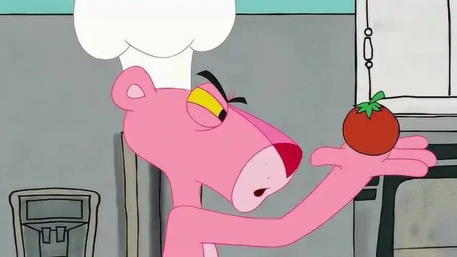 粉红豹顽皮豹追逐淘气的番茄