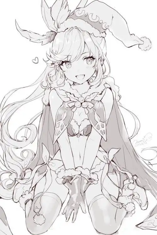 动漫人物线稿~ 作者:日本插画师momoco_haru