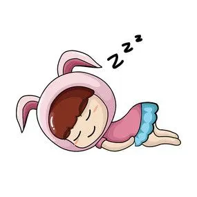 手绘插画可爱睡觉女孩卡通名片