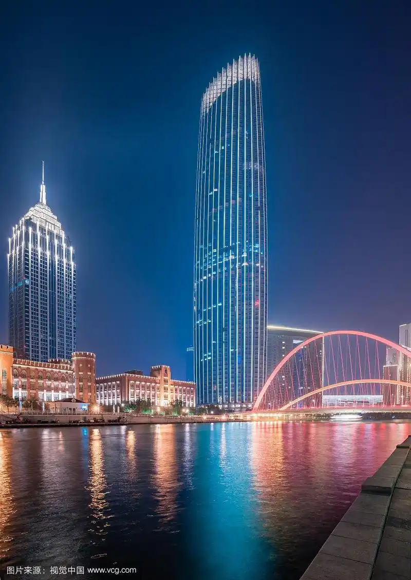 天津城市夜景(津塔)