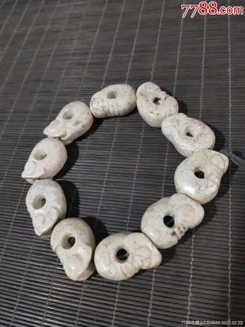 珍藏古玉高古玉鸡骨白猪龙手串尺寸2619厘米
