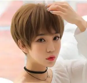 日本购可爱帅气假发女生短直发短发假头发黑色棕色浅棕色个性男发