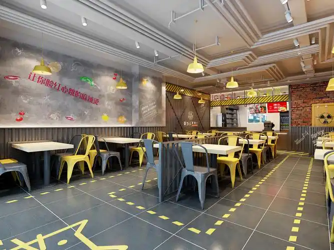 时尚工业风快餐风格麻辣烫连锁店|空间|室内设计|yuhong7yy - 原创