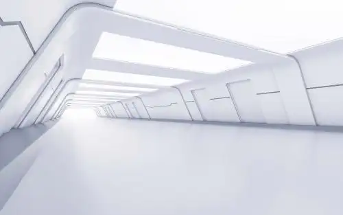 白色科技感隧道3d渲染