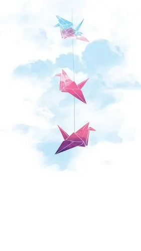 简约天空云朵千纸鹤h5背景