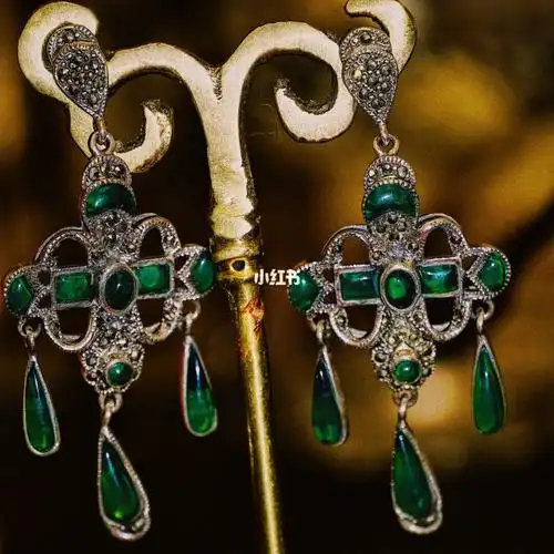 欧洲古董首饰一套绿玉髓项链